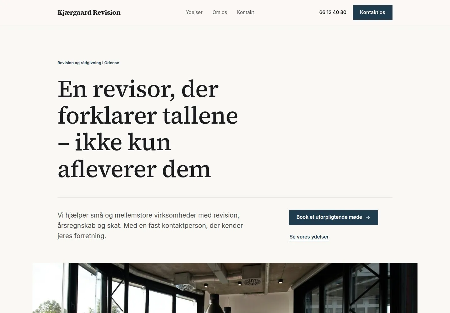 Eksempel på en hjemmeside i designretningen Rådgivning